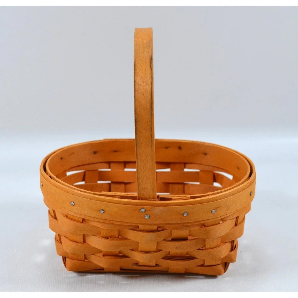 Longaberger 1999 Small Oval Basket‎ w/ Single Stationary Handle 6